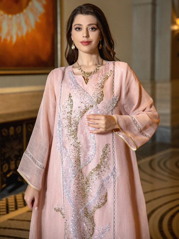 Eid Muslim Party Dress for Wom - Jalabiya Women Arabic recension och pris