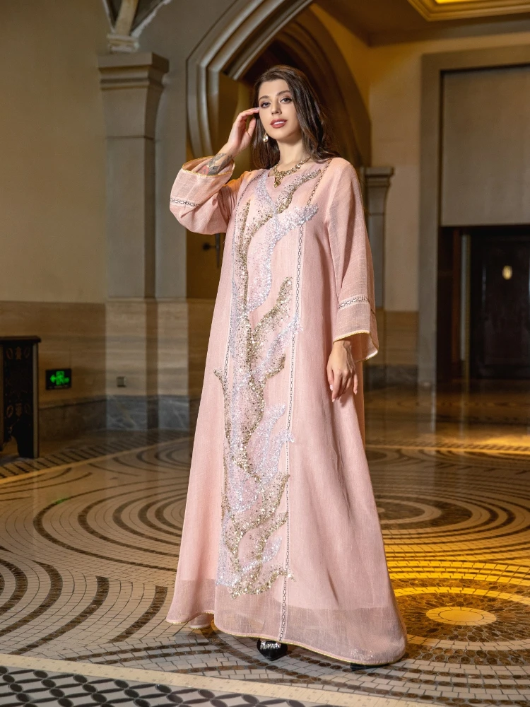 Eid Muslim Party Dress for Wom - Jalabiya Women Arabic recension och pris